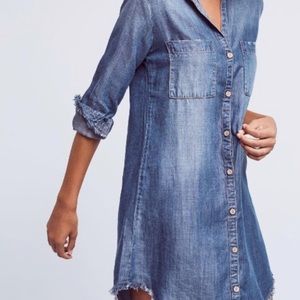 Cloth & Stone fringed chambre Jean Dress